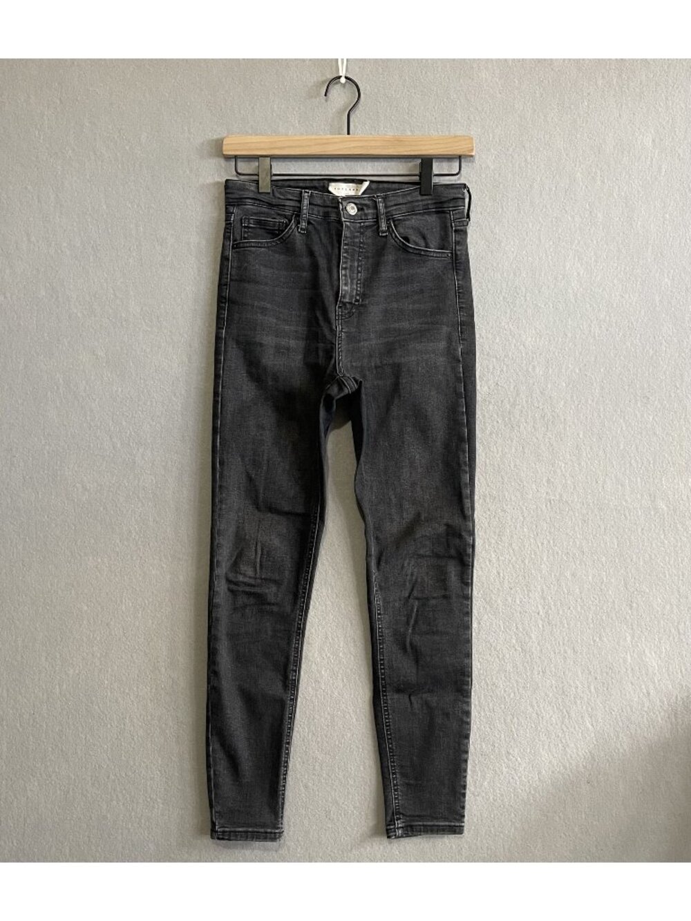 Topshop Jamie Black High-Waisted Skinny Jeans W26 L30 Stretch Denim